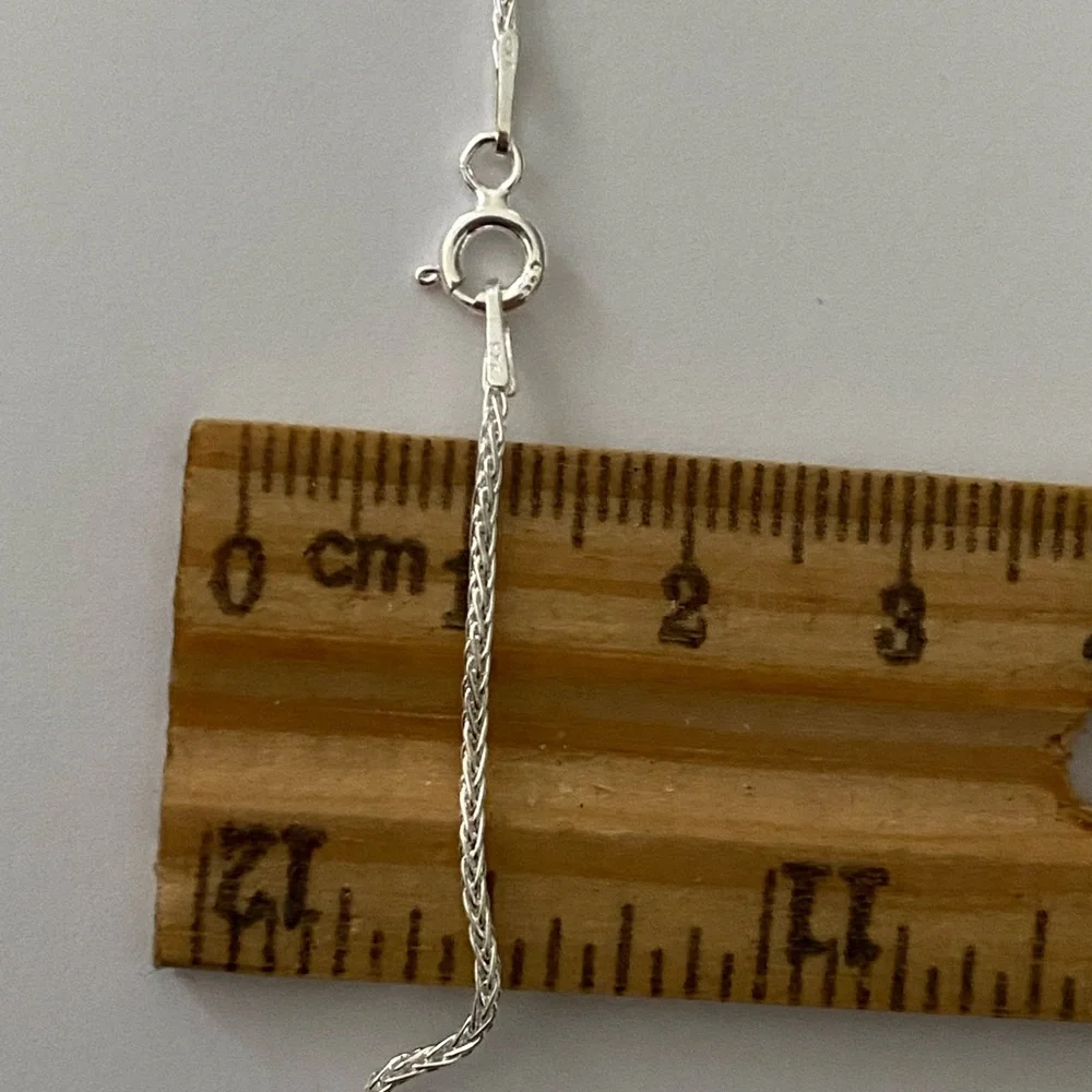 Unisex 925 silver 17.75” wheat chain necklace